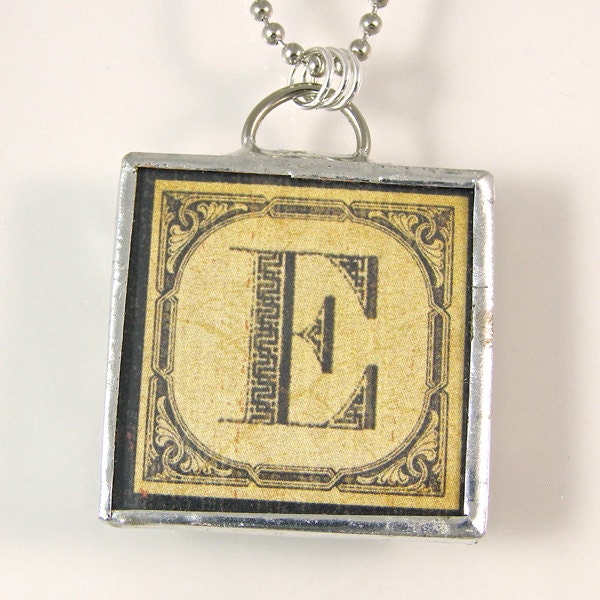 Letter E Initial Pendant Necklace