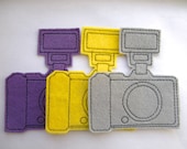 Iron On Patch Set of 3 Camera  with Flash Appliques