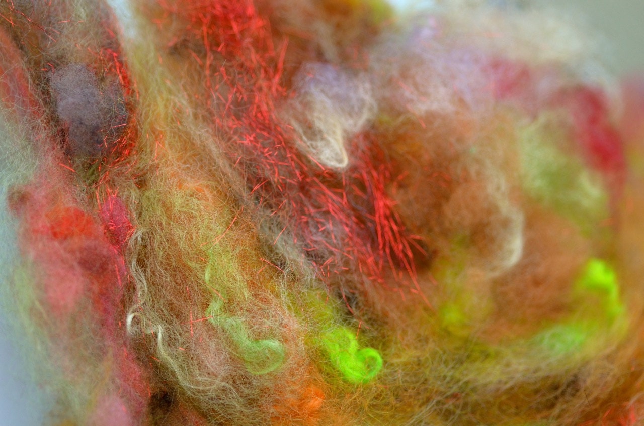 Tough Enough hand carded fiber cloud spinning felting