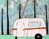 Garden State - Original Map Painting 5 x 5 - Airstream trailer art