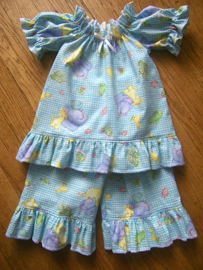 Girls Cotton Pyjamas Childrens Cotton Pyjamas Capri Style Pants Size 2T