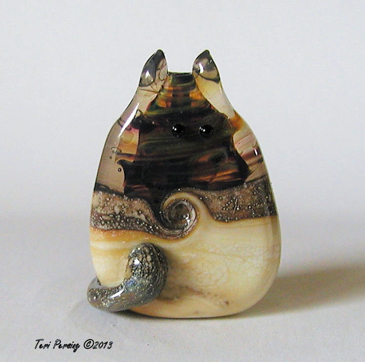 Cat Bead Handmade Lampwork by teribeads - Northcliff FatCat