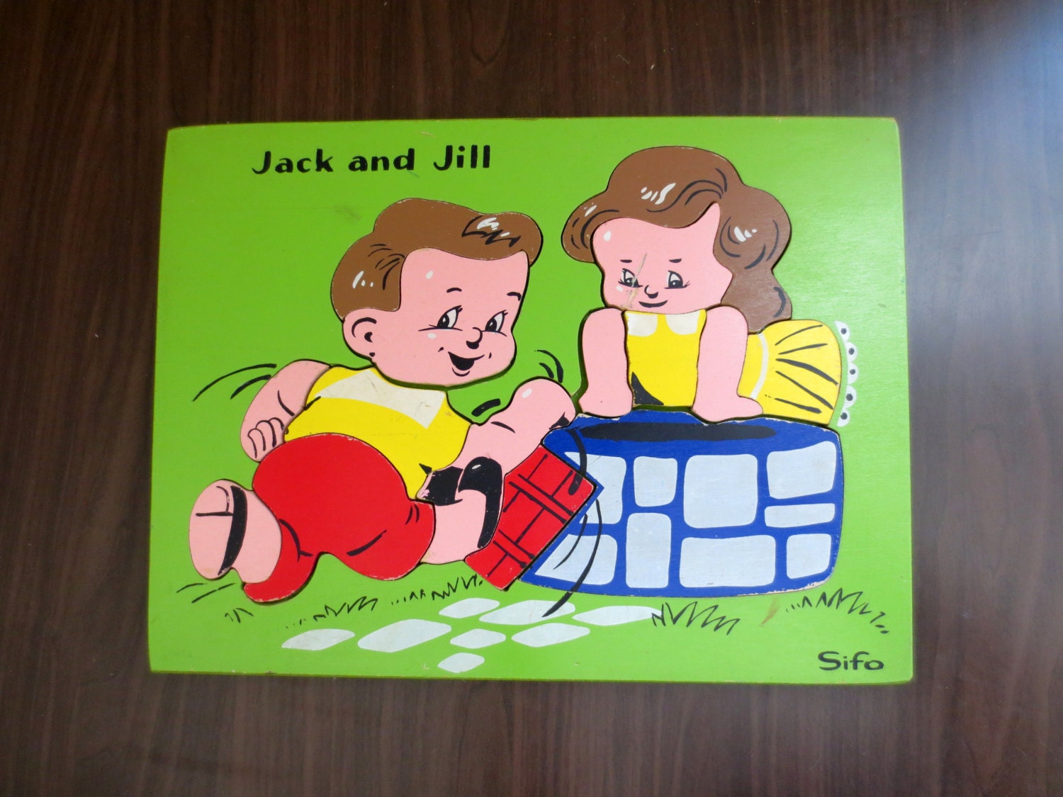 REDUCED Vintage Sifo Jack and Jill Wooden Puzzle