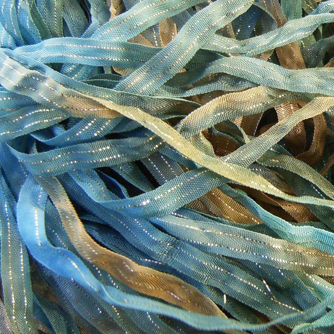 Hand Dyed Ribbon  HYDRANGEA   dazzle 5 yards