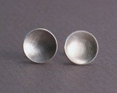 Sterling Silver Stud Earrings For Men and Women - Keane - Domed Disk Post Earrings