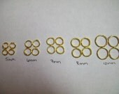 200 Gold Plated Jump Rings 8mm - 1mm Thick