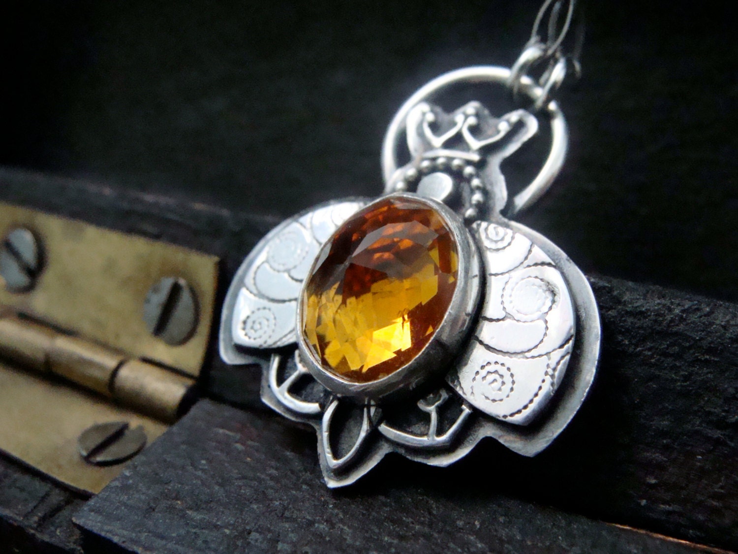 bee loved ... citrine opera length pendant