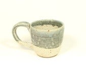 Turquoise and White Handmade Pottery Mug