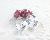 Ruby Quartz Earrings in Sterling Silver