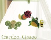 Musical Baby Mobile SPRING GARDEN GRACE (Artist Choice colors) -  Handmade Felt Mobile for Modern Nursery Decor, Baby Crib or Kids Playroom
