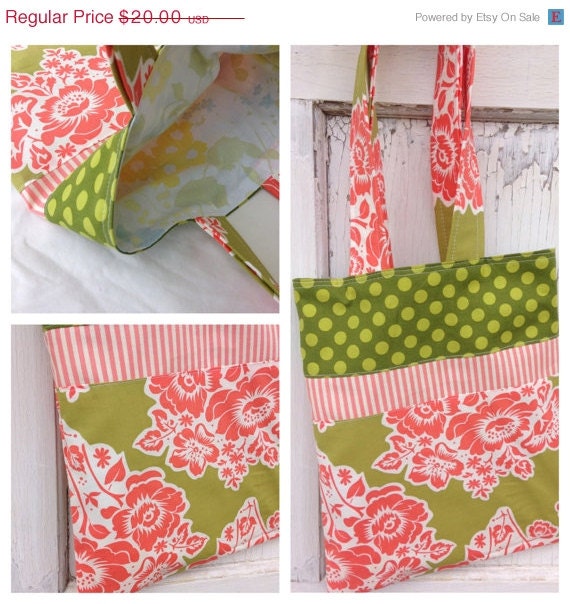 ON SALE- Floral Tote Bag-Library Bag