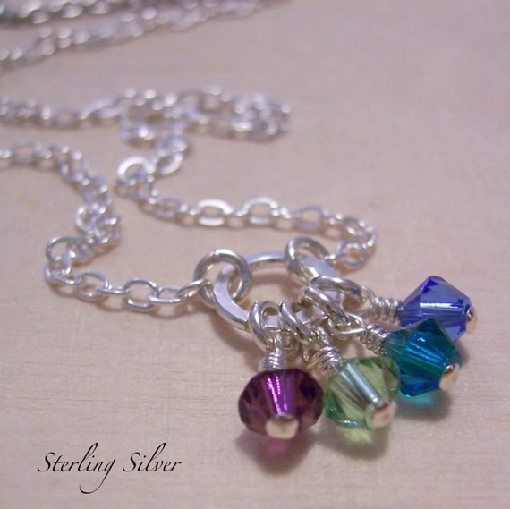 Buy birthstone jewelry for grandmothers - Grandmother Necklace - Mother Necklace - Personalized Sterling Silver Birthstone Jewelry
