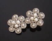 Bridal Pearl Hair Clip with Crystals Rhinestones, TESSA