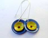 Dark Monet - double layered disc enameled earrings