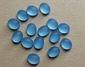 Vintage frosted blue cabochons