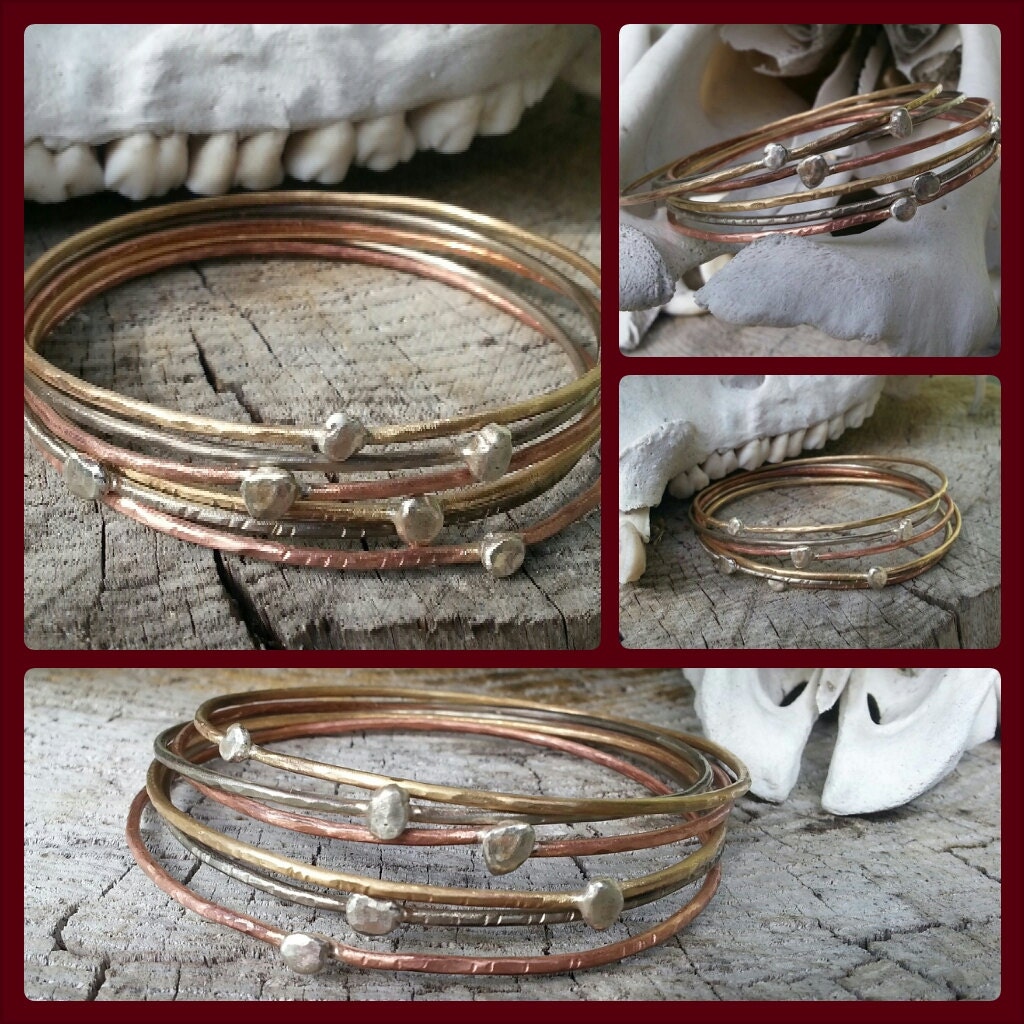 Lucky  Six-Mixed Metal Bangle Set