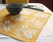 mustard yellow thistles towel