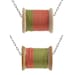 Moss and Salmon Thread Spool Necklace