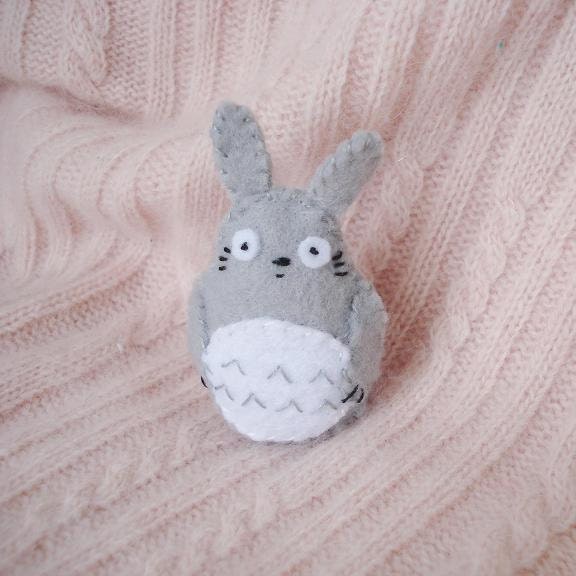 Little grey felt Totoro