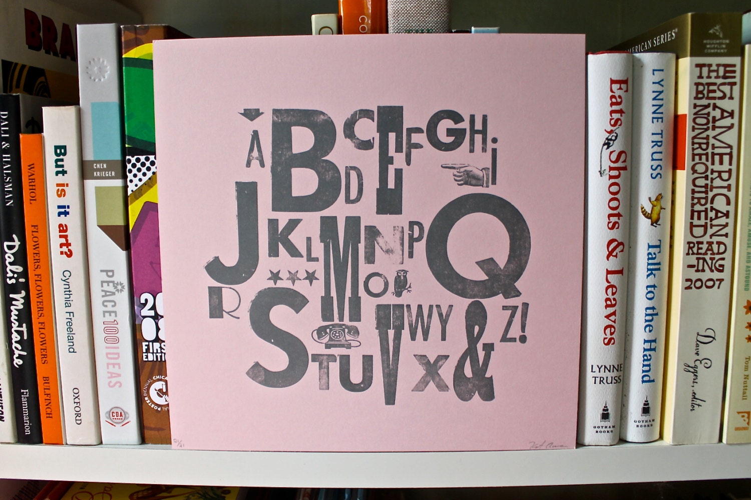 Letterpress Alphabet - Pink