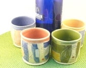 Set of Four Wine Glass Cups Tumblers holds 6-8 ounces - great for juice