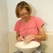Handmade oval soap dispenser art vase or pencil holder / toothbrush holder O5 SHIPS TODAY