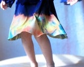Organic Skirt in Navy Blue Tie Dye