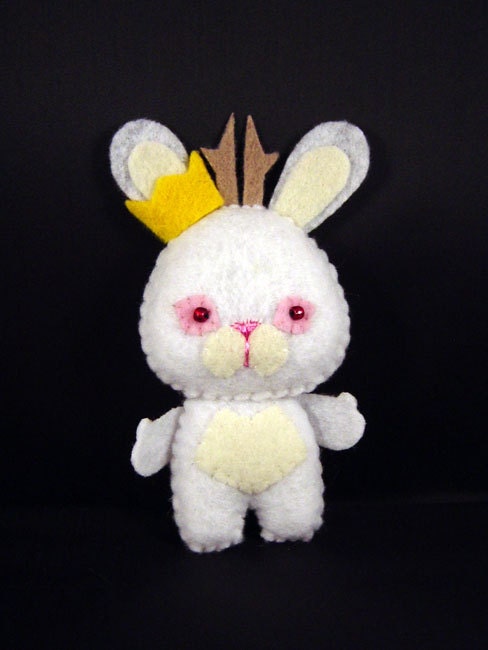 Albino Jackalope Princling Keychain Charm Plush ornament