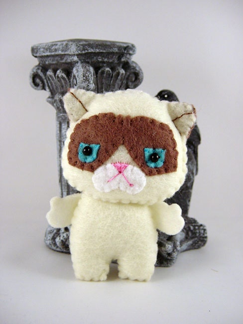 Grumpy Neko Keychain Charm Plush Ornament