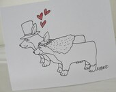 Corgi Wedding Card Corgi Love Card Cute Welsh Pembroke Corgi Greeting Card Corgi Wedding