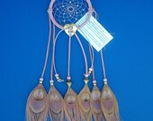 Light Pink Dream Catcher, Peacock Eyes Feathers