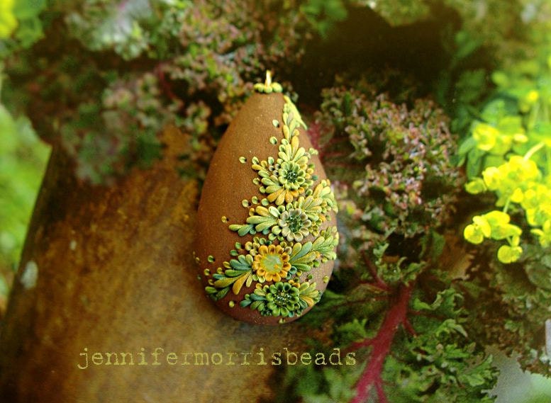 in the singing forest - long pretty deco garden pendant