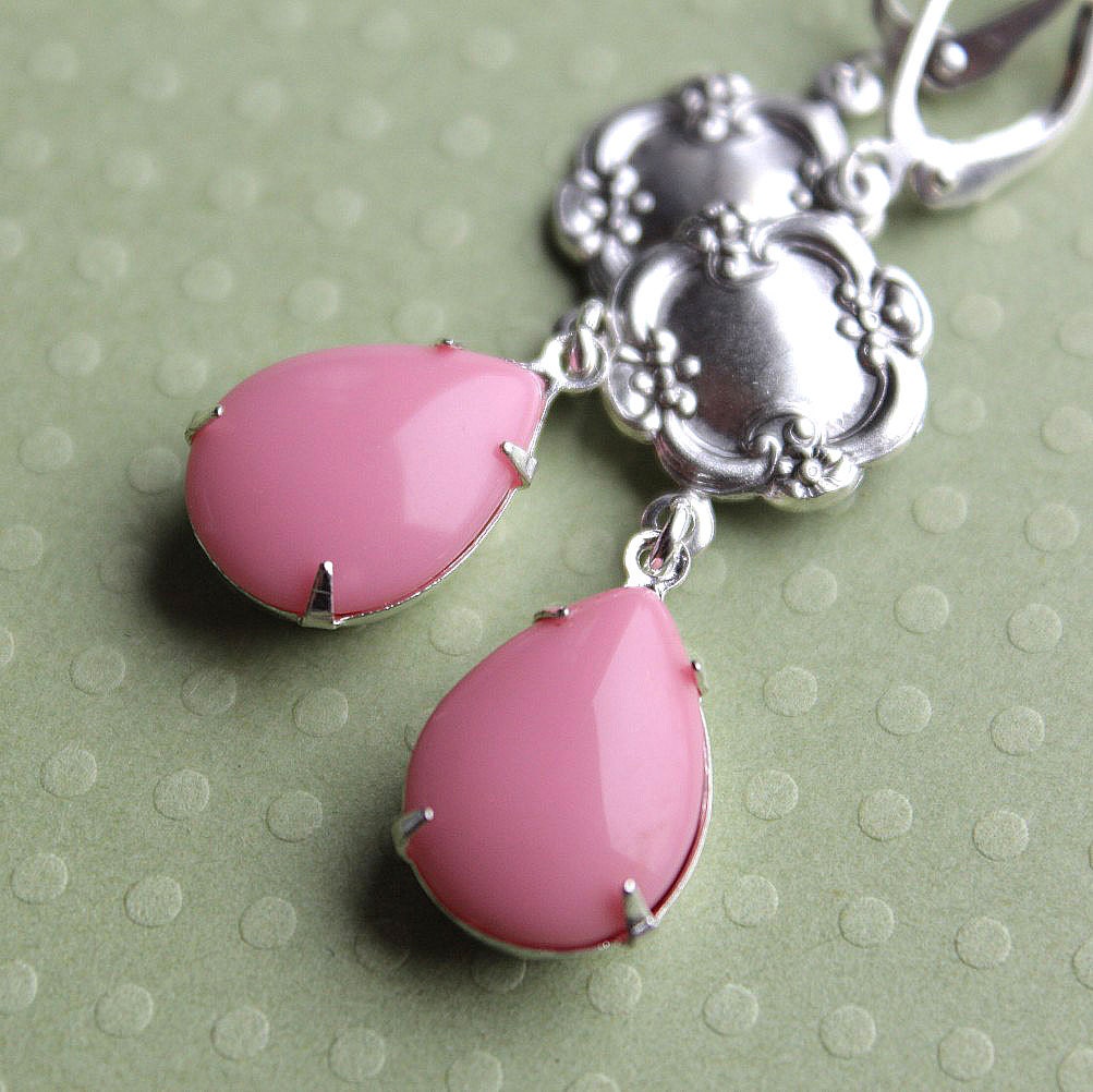 Lucinda Earrings - Silver - Glass