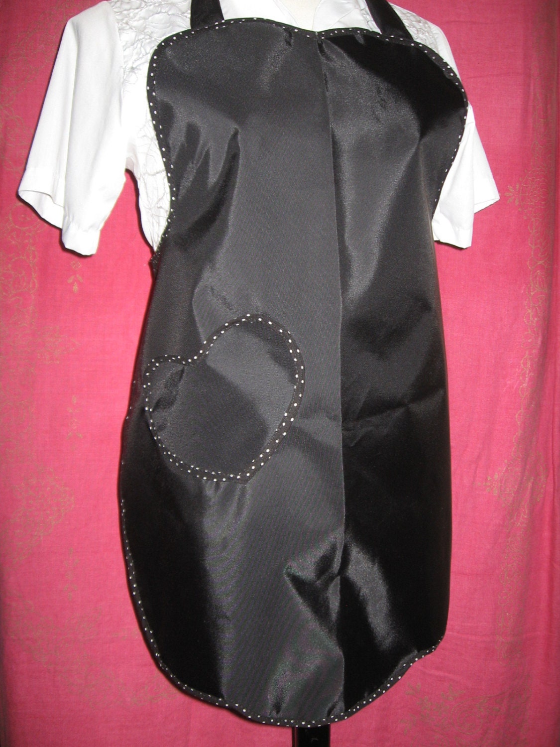 Black Water Resistant Beautician Apron with BW trim