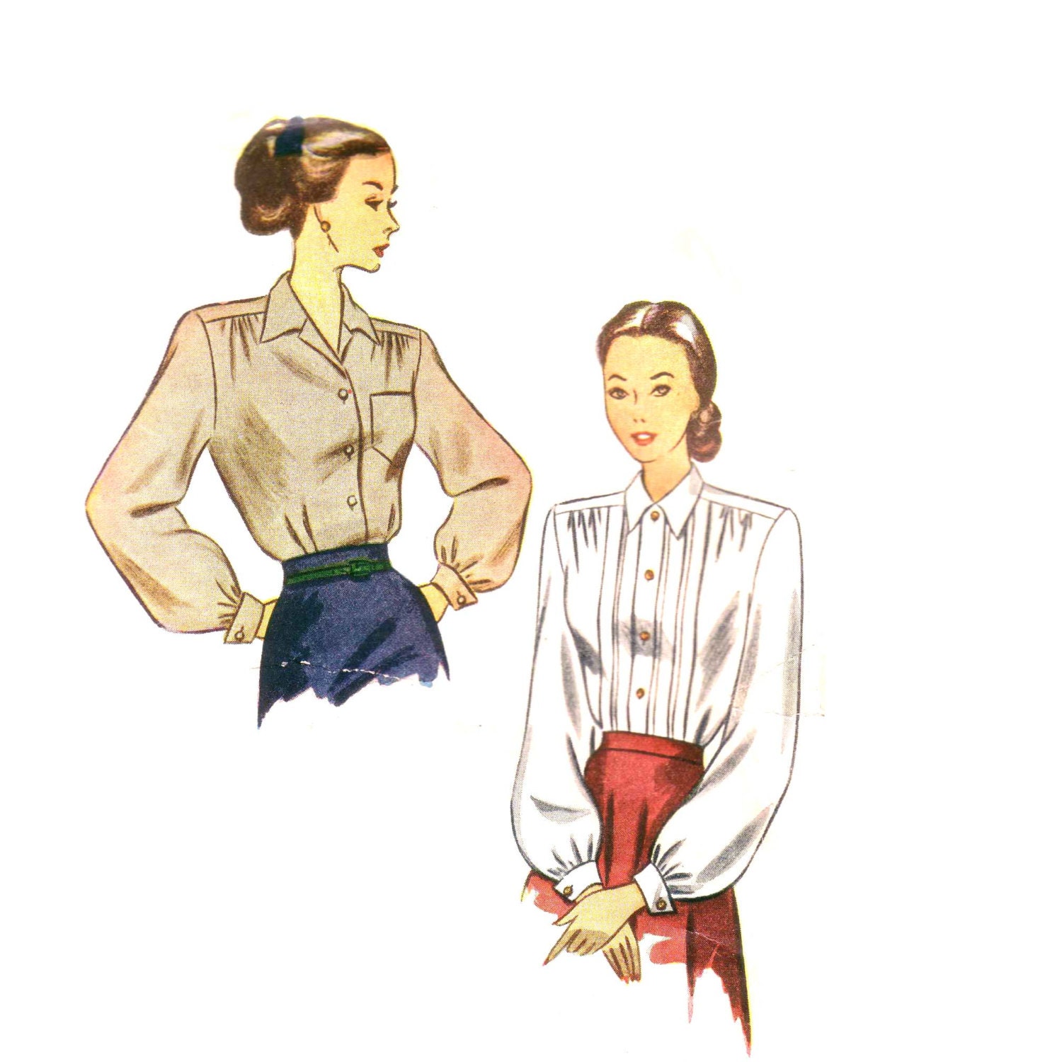 1940s Tailored Blouse 34-28-37 vintage pattern