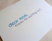 Mothers Day Card. Thanks For Putting Out.