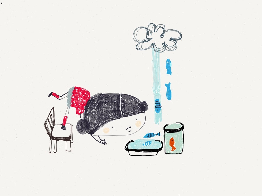 It is raining fish