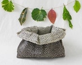Lightweight fabric bowl - big, geometric brown