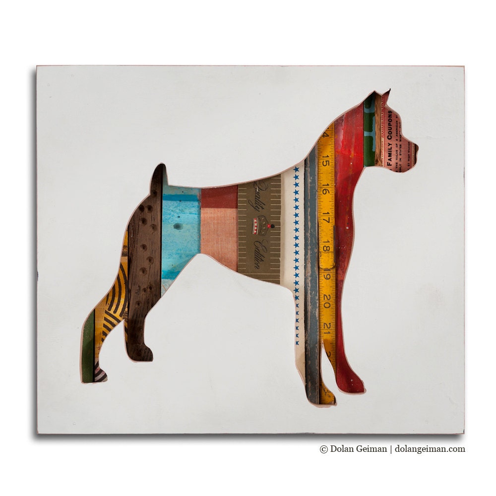 Boxer Pet Dog Art, Dog Walk (Mini) Collection, Custom Silhouette Made to Order