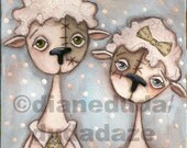 Print set featuring my first 3 Two by Two paintings - deer, horse, sheep
