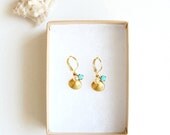 Little Golden Seashell Dangle Earrings