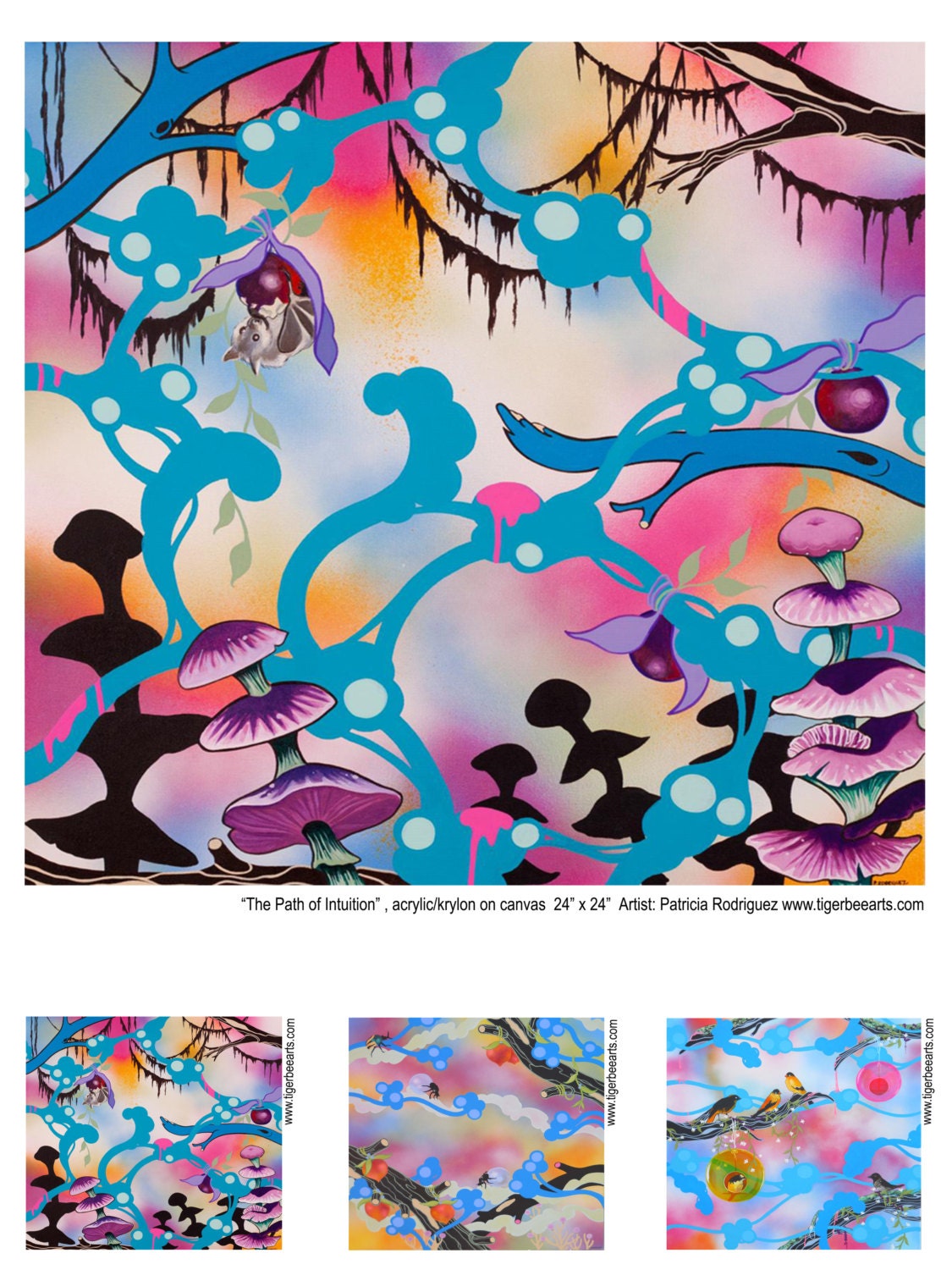 Contemporary Art Print Bat from Original Painting