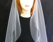 CYNTHIA II is a Swarovski Crystal Rhinestone 42 Inch Extra Long Fingertip Length Veil