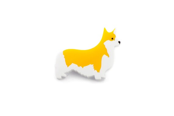Corgi brooch dog plastic laser cut
