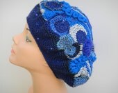 Sale Freeform Crochet Scrumble Beret One Of A Kind Clair de Lune Free Shipping in USA