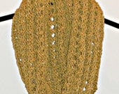 Sale Hand Knit Mobius Infinity Scarf Gold with Metallic  Free Shipping in the USA