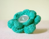 Pin - Felted Flower Brooch in Turquoise, size small