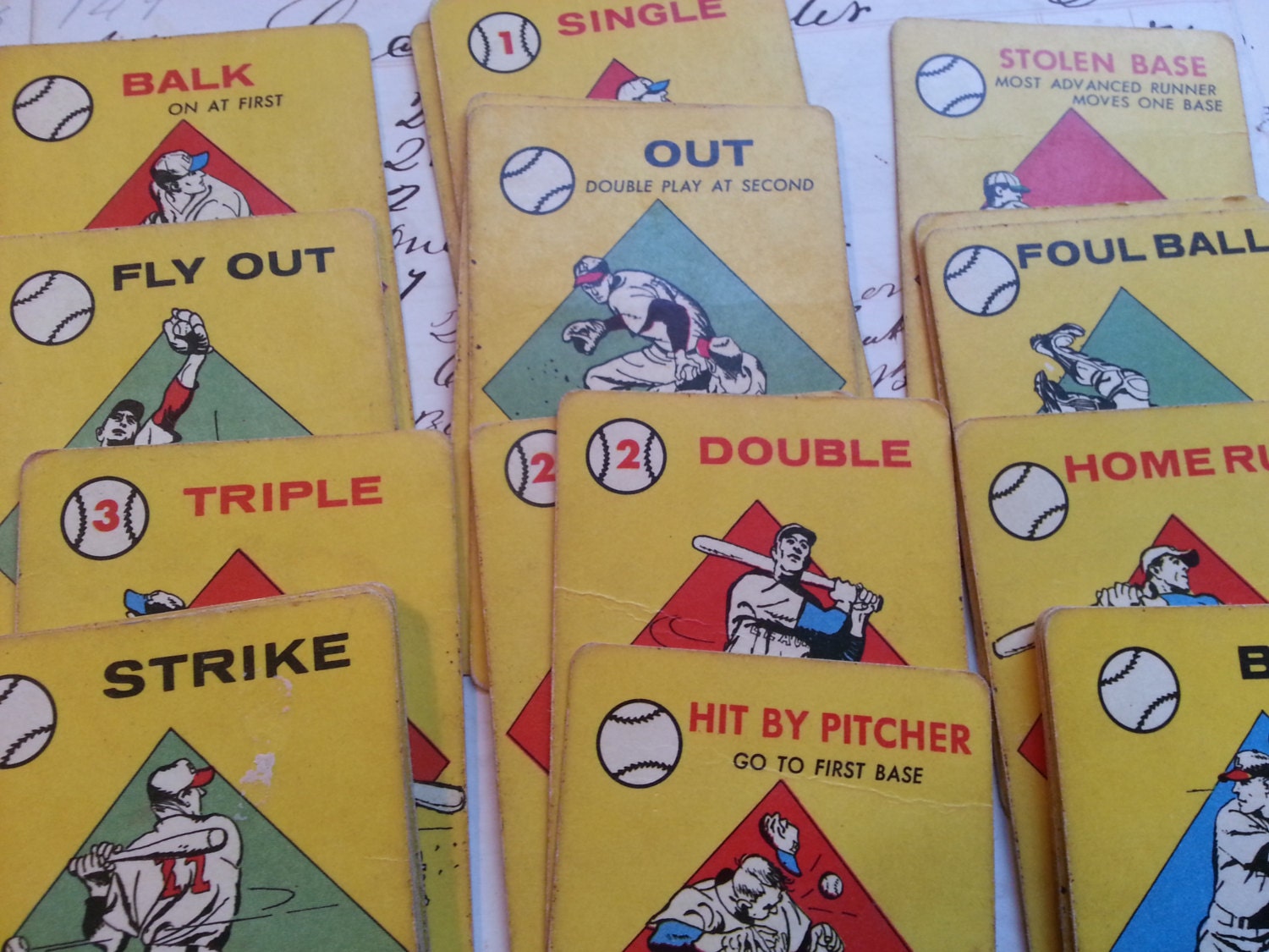 Deck of 1957 Baseball Playing Cards. Vintage Paper Ephemera.