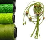Apple Green Macrame Owl Necklace