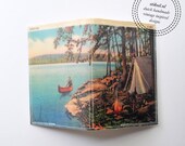 Passport Cover - vintage camping canoe